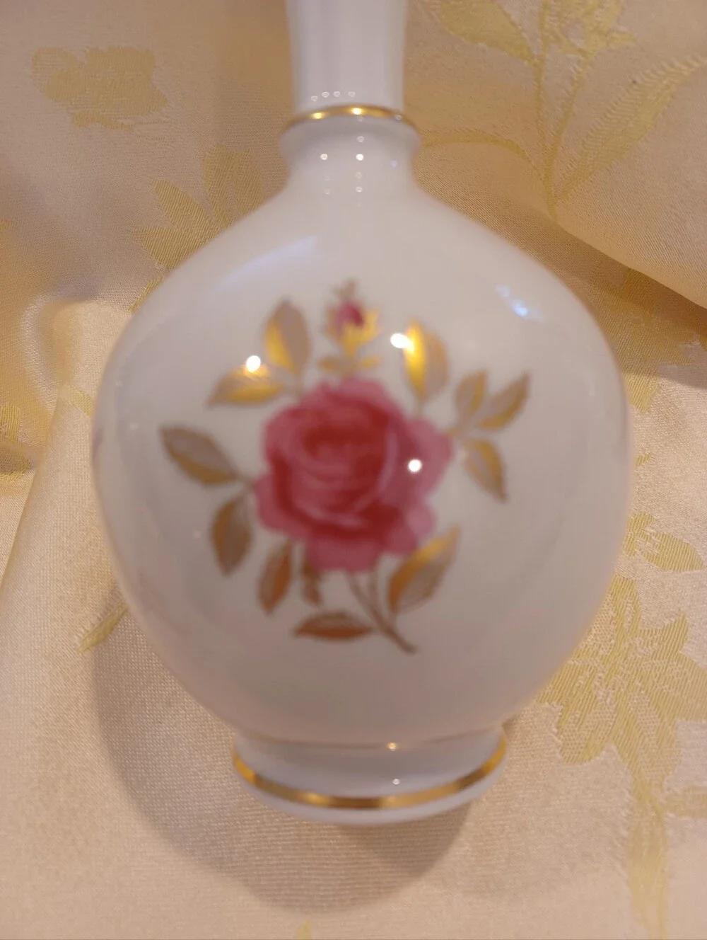 Lenox Pink Rose Bud Vase Porcelain